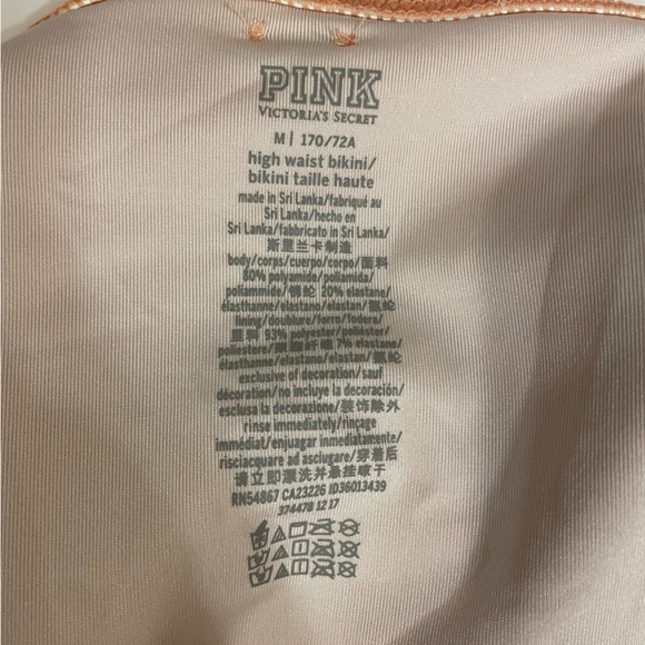 PINK Victoria’s Secret high waist peach bikini bottoms size medium - Picture 6 of 7